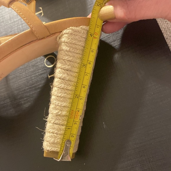 NEW Talbots "Maggie" Jute wrapped platform heel color Dark Amber size 7M - Picture 5 of 6